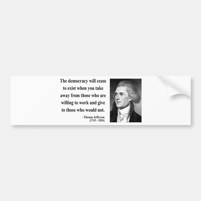 Thomas Jefferson citationstecken 3b Bildekal (Framsidan)