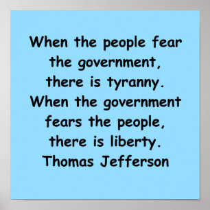 Thomas Jefferson citationstecken Poster