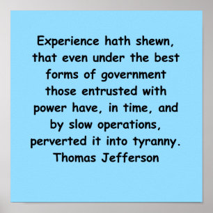 Thomas Jefferson citationstecken Poster
