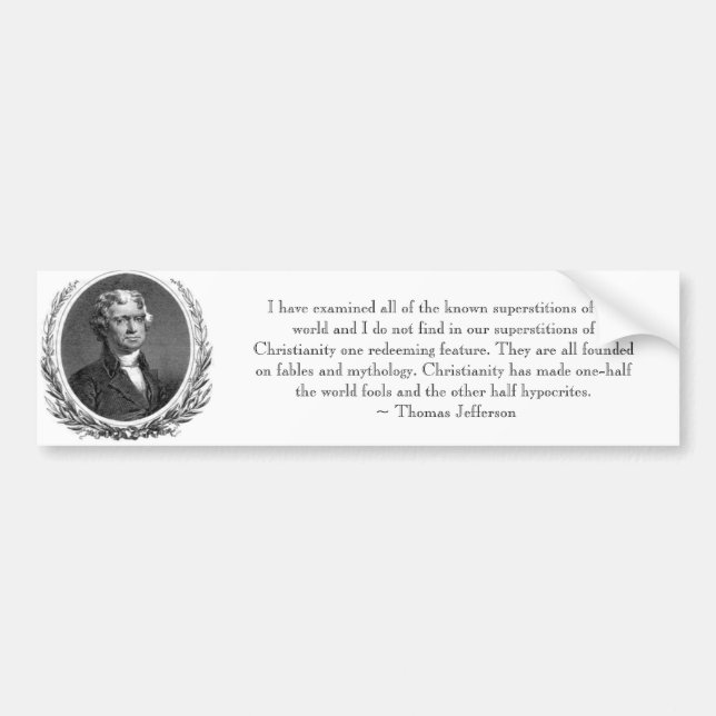 Thomas Jefferson citationsteckenbildekal Bildekal (Framsidan)