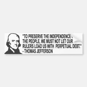 Thomas Jefferson citationsteckenbildekal Bildekal