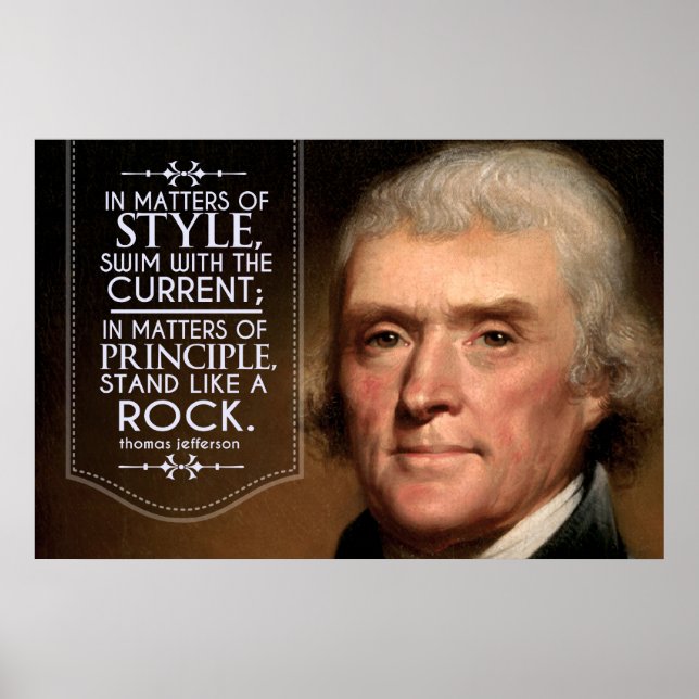 Thomas Jefferson citerar i stil Poster (Framsidan)