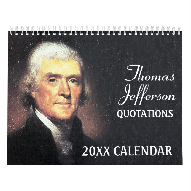 Thomas Jefferson citerar med presidentfotot Kalender (Omslag)