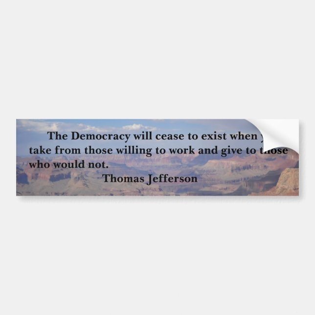 Thomas Jefferson - demokrati Bildekal (Framsidan)