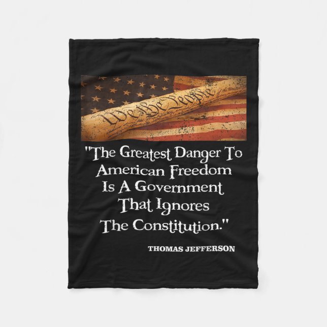 Thomas Jefferson, den Underbarare faran för frihet Fleecefilt (Framsidan)