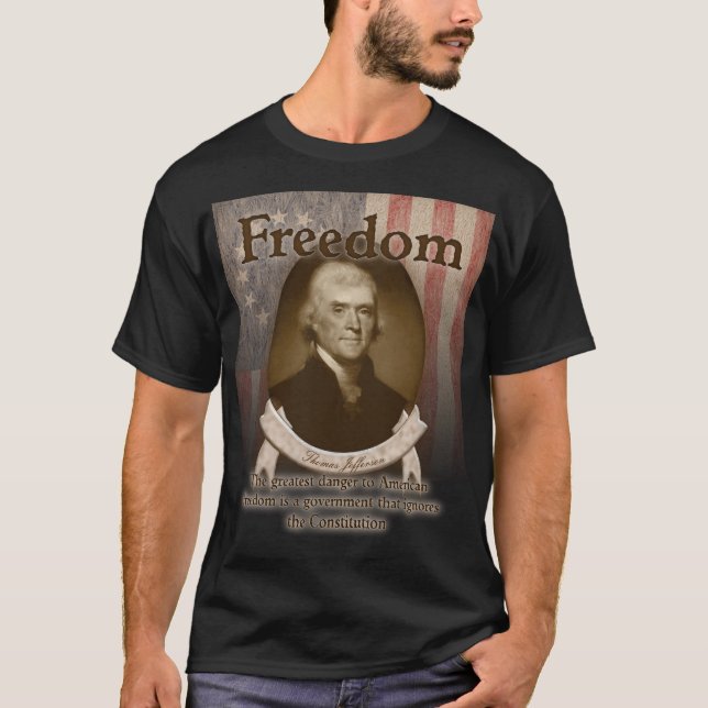 Thomas Jefferson - frihet T-shirt (Framsida)