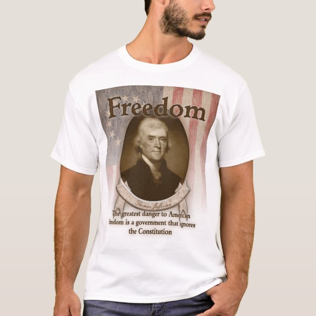 Thomas Jefferson - frihet T-shirt (Framsida)