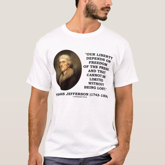 Thomas Jefferson frihetfrihet av Tee Shirt (Framsida)