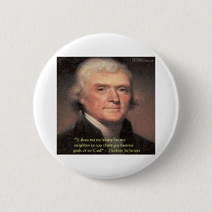 Thomas Jefferson "Grannens Religion" Citat Gåvor Knapp