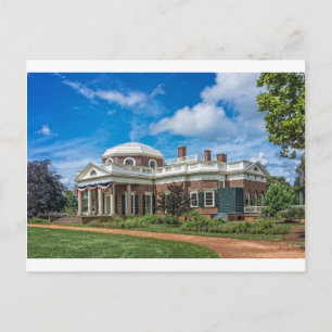 Thomas Jefferson Home i Monticello Vykort