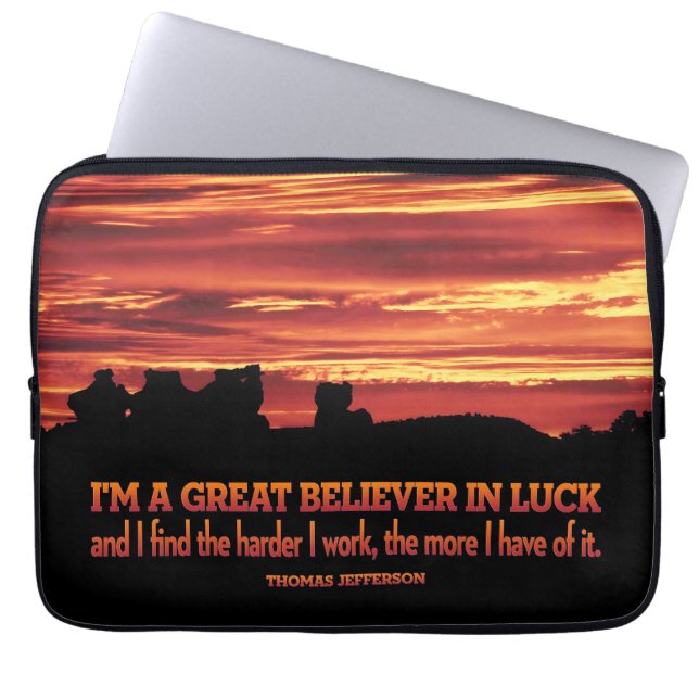 Thomas Jefferson Inspirational Quote "Tur" Laptop Fodral (Framsidan)