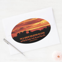 Thomas Jefferson Inspirational Quote "Tur" Ovalt Klistermärke