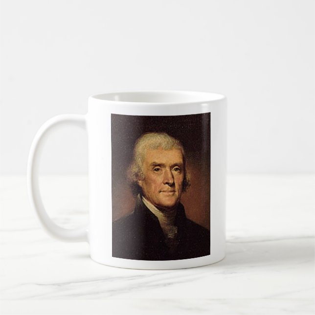 Thomas Jefferson Liberty Quote Ceramic Coffee Mugg (Vänster)