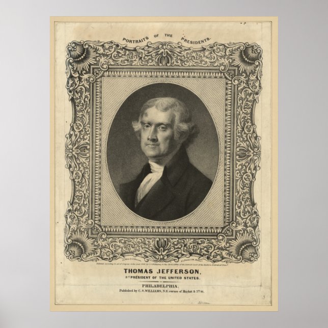 THOMAS JEFFERSON Lithograph Poster (Framsidan)