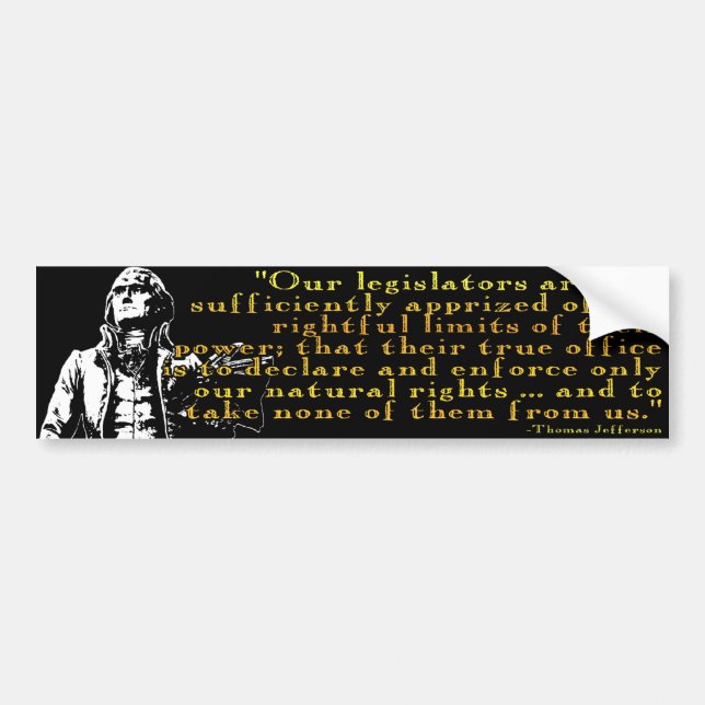 Thomas Jefferson "Maktens Gränser"  Bildtextdekal Bildekal (Framsidan)