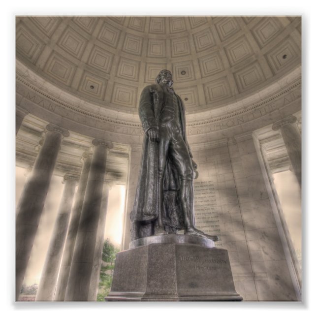 Thomas Jefferson Memorial Bronze Statue Fototryck (Framsidan)