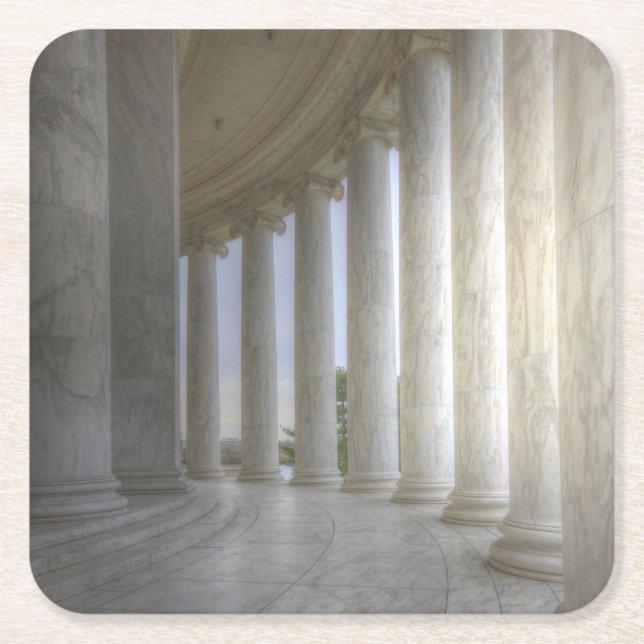 Thomas Jefferson Memorial Circular Colonnad Underlägg Papper Kvadrat (Framsidan)