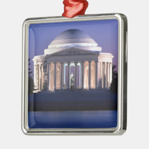 Thomas Jefferson minnesmärke på skymningen Julgransprydnad Metall