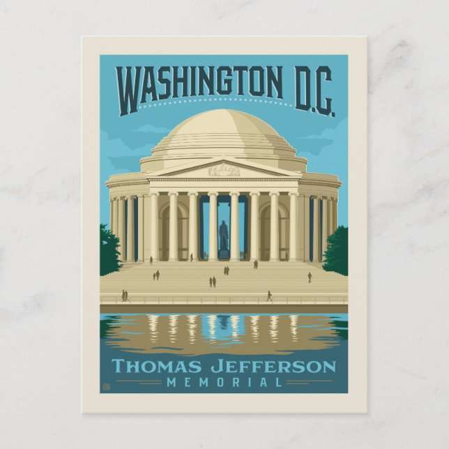 Thomas Jefferson-minnesmärket | Washington, D.C. Vykort (Framsida)