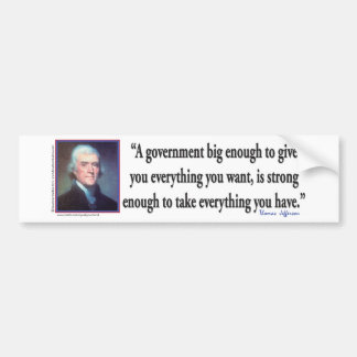 Thomas Jefferson om en stor regering Bildekal
