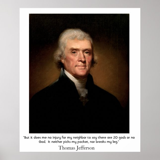 Thomas Jefferson om staten och religionen Poster (Framsidan)