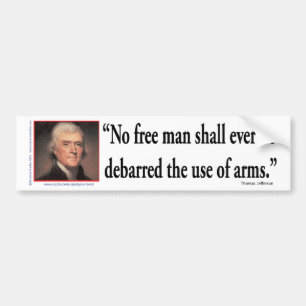 Thomas Jefferson om vapenrättigheter Bildekal