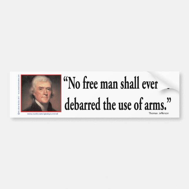 Thomas Jefferson om vapenrättigheter Bildekal (Framsidan)