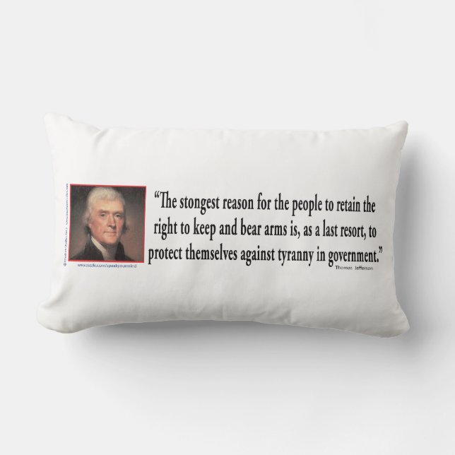 Thomas Jefferson on Gun Control Lumbarkudde (Framsida)