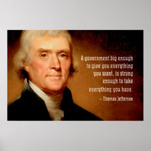 Thomas Jefferson på affisch om stor regering