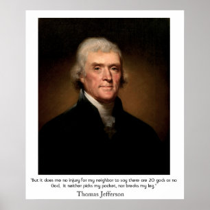 Thomas Jefferson på det statligt och religionen Poster
