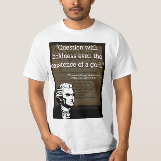 Thomas Jefferson på religion i regering Tee Shirt (Framsida)
