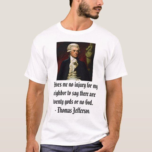 Thomas Jefferson på religionsfrihet Tee Shirt (Framsida)