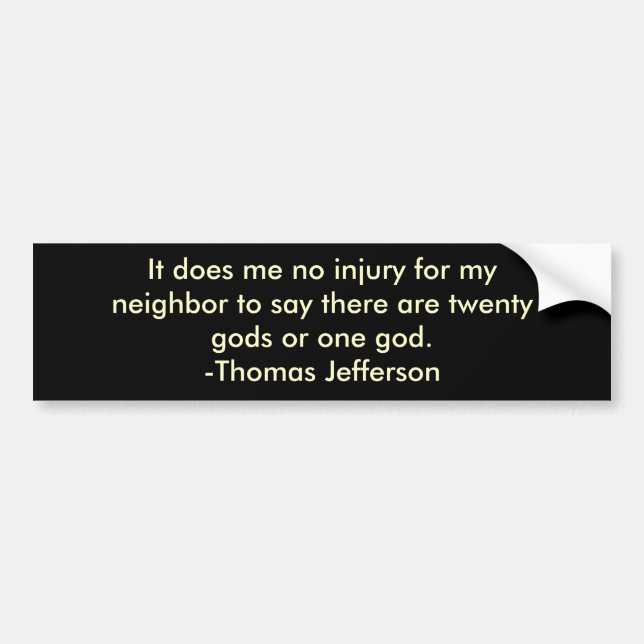 Thomas Jefferson på religiös tolerans Bildekal (Framsidan)
