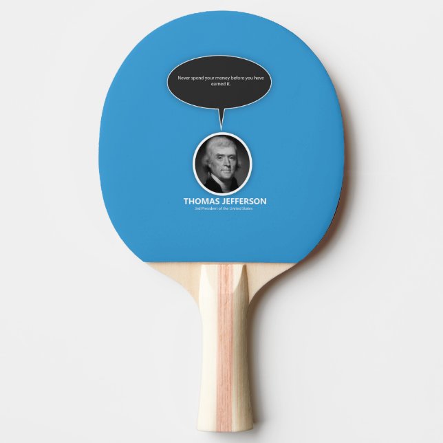 Thomas Jefferson Ping Pong Paddle Pingisracket (Framsidan)