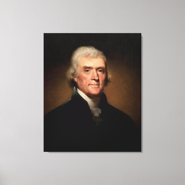 THOMAS JEFFERSON Porträtt av Rembrandt Peale Canvastryck (Framsida)