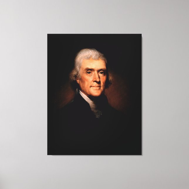 THOMAS JEFFERSON Porträtt av Rembrandt Peale Canvastryck (Framsida)