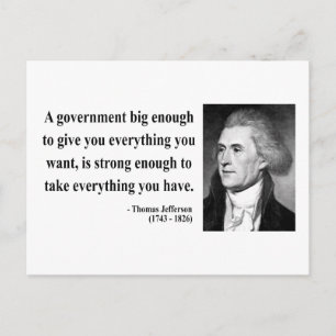 Thomas Jefferson Quote 1b Vykort
