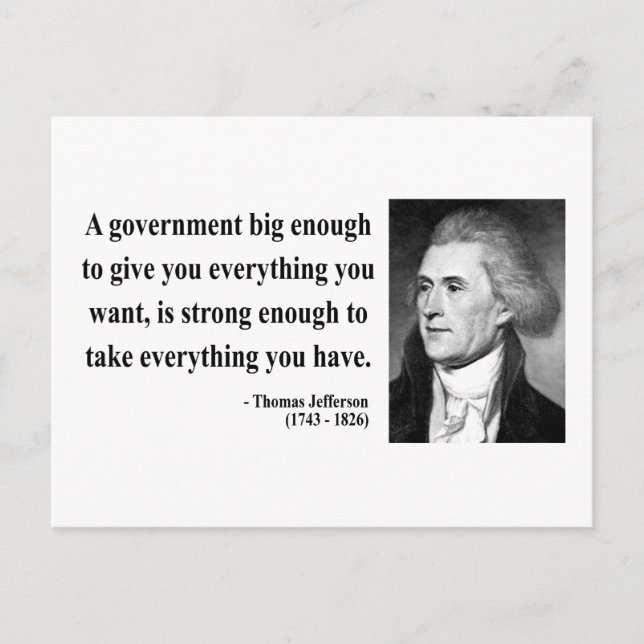 Thomas Jefferson Quote 1b Vykort (Framsida)