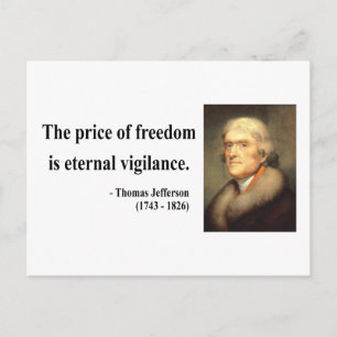 Thomas Jefferson Quote 2c Vykort