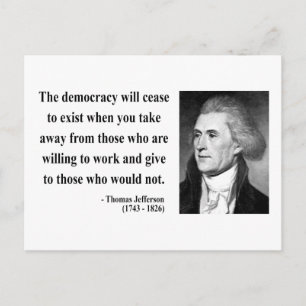 Thomas Jefferson Quote 3b Vykort