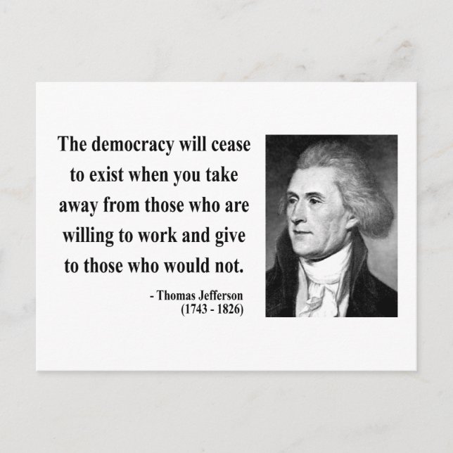 Thomas Jefferson Quote 3b Vykort (Framsida)