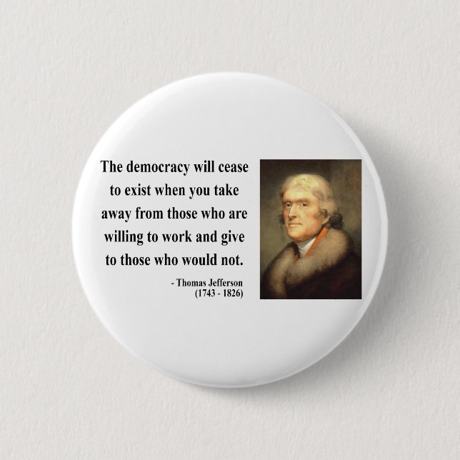 Thomas Jefferson Quote 3c Knapp (Framsida)