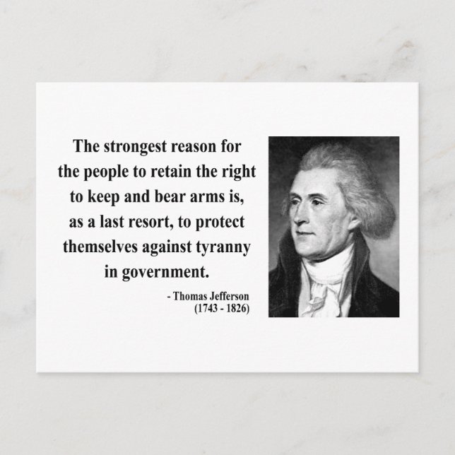 Thomas Jefferson Quote 6b Vykort (Framsida)