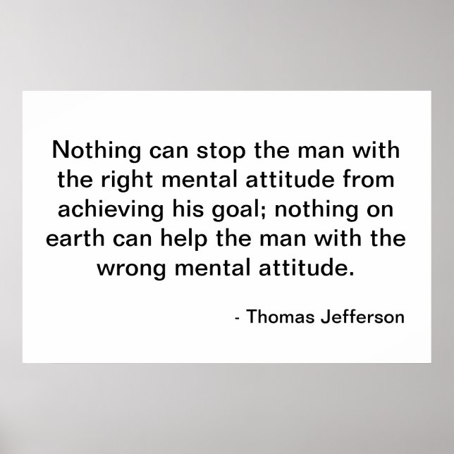 Thomas Jefferson Quote - Attitude Poster (Framsidan)