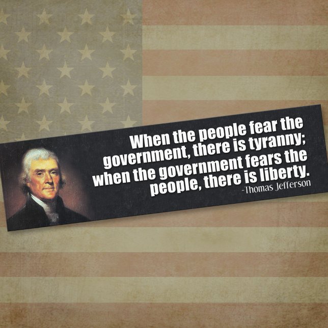 Thomas Jefferson Quote Bildekal (Thomas Jefferson Bumper Sticker)