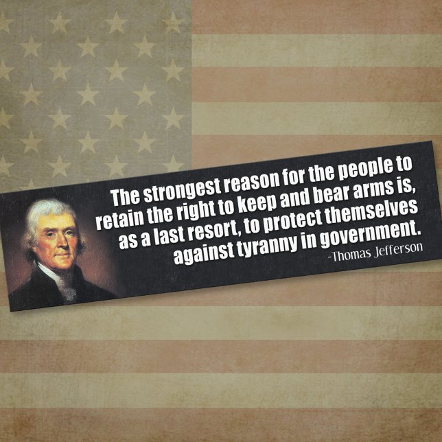Thomas Jefferson Quote Bildekal (Thomas Jefferson Bumper Sticker)
