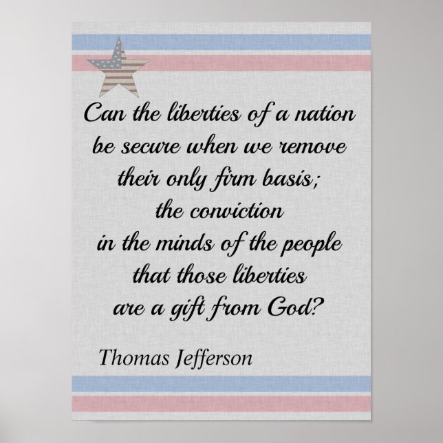 Thomas Jefferson Quote Gifts of Liberty Poster (Framsidan)