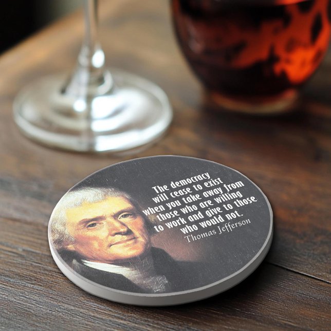 Thomas Jefferson Quote om socialism Underlägg (Thomas Jefferson Quote Coaster)