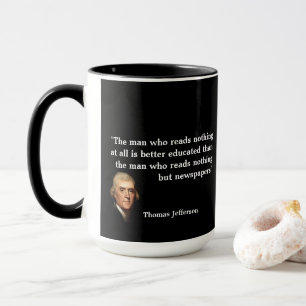 Thomas Jefferson Quote om tidningar Mugg