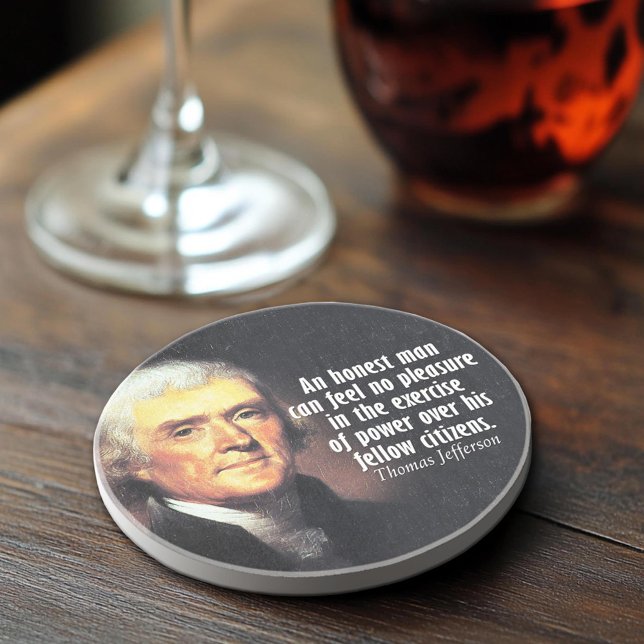 Thomas Jefferson Quote på Power Underlägg Sandsten (Thomas Jefferson Quote Coaster)